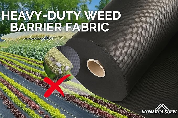Weed Barrier Fabric 3x50 ft (2 Pack) – Heavy Duty Landscape Fabric Non-Woven UV Resistant Garden Weed Control Ground Cover – Lasts Up to 8 Years