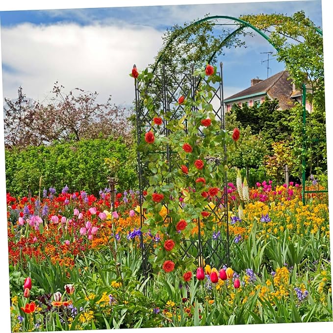 Outdoor Garden Trellis for Tomatoes Cages Chain Trellis Plant Climbing Rack Metal Plant Vine Support Stake