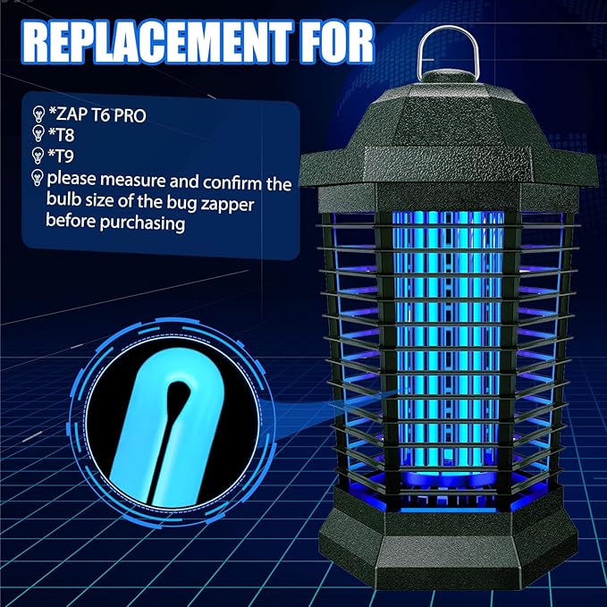 Zapper Light Bug Zapper Replacement Bulbs Insect Attracting Lamp FUL15W BL U Shaped Twin Tube Fluorescent UV Lamp 7.56 x 1.80 x 0.93 inch (White4 Pieces)