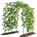 Tall Garden Arch Trellis for Climbing Plants 83in Tall Metal Plant Support Trellis Archway for Climbing Plant Vegetables Cucumber Outdoor Yard Lawn Garden Arch Tunnel Trellis