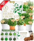 HOME GROWN Gift Herb Kit – 8 Herb Seeds Set with Basil Cilantro Mint &amp More Complete Indoor Grow Kit for Kitchen Gardening Gifts for Women &amp Men Ideal for Cooking &amp Home Décor