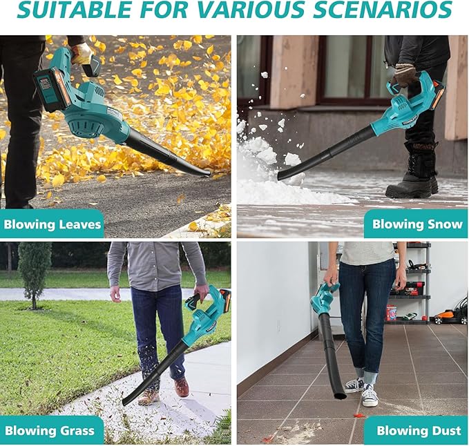 ALSO GO 20V Leaf Blower Cordless Electric Leaf Blowers with 2.0Ah Battery and Charger 480 CFM 160 MPH Battery Powered Leaf Blower Handheld Lightweight Blower for Lawn Patio Sidewalk Cleaning