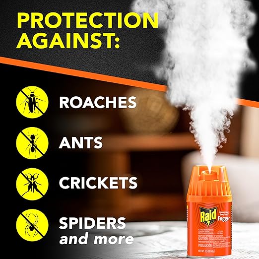 Raid Concentrated Deep Reach Fogger Kills Ants Roaches and Spiders 1.5 Ounce Cans 3 Count (Pack of 6)