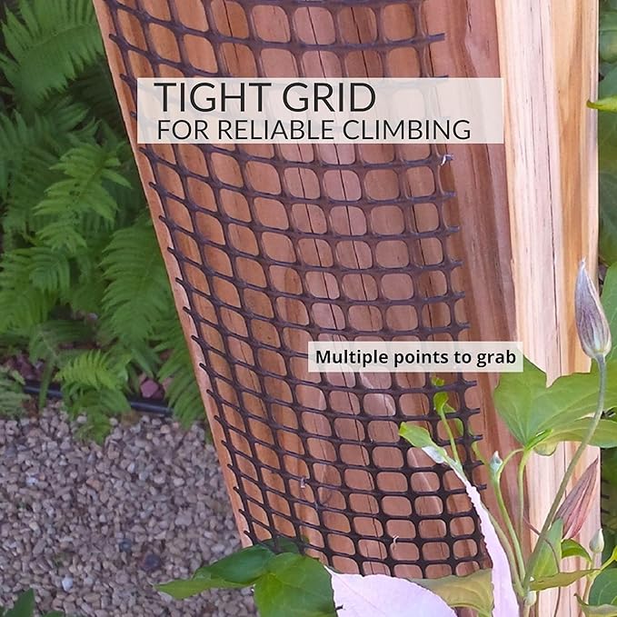 Deck Post Trellis for Posts and Columns 108 in x 4 in Narrow Climbing Plant Support HDPE Mesh Vine Trellis for Clematis and Vines Scroll Trellis 2-Pack