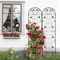 Metal Garden Trellis for Climbing Plants Vines Rose Rustproof Trellis for Outdoor Decor Garden Backyard Patio Outdoor Flower Support Easy Assembly 86.7 x 19.7 (Black 2 Pack)