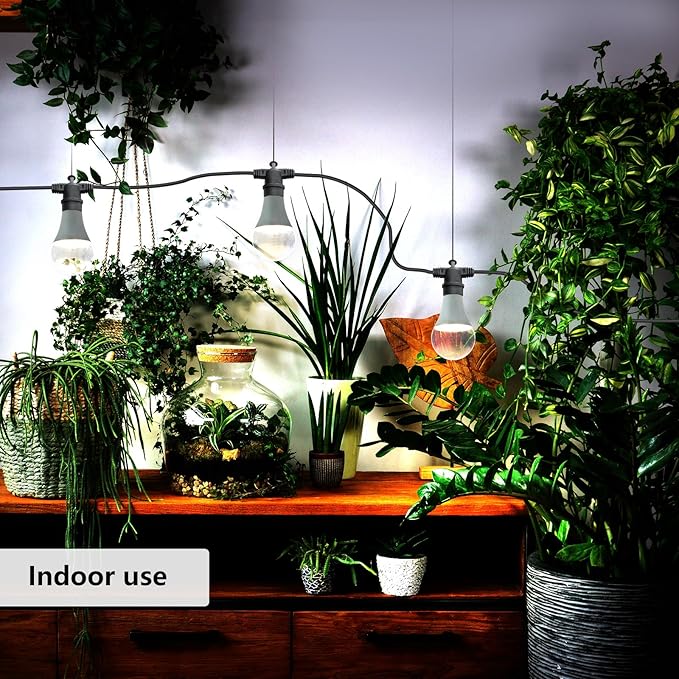 Grow Light Bulbs LED Growth Bulb A25 Full Spectrum Plant Light E26 Base 15W houseplant Growting lamp Seed Start Greenhouse Indoor or Outdoor (Grow Bulb (6 Lights and Cord))