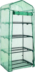 Aoodor 27x19x63 Inch 4 Tier Upgrade Greenhouse with Protective PE/PVC Base for Tidier and Cleaner Indoor Outdoor Gardening on The Deck Patio or Backyard Green