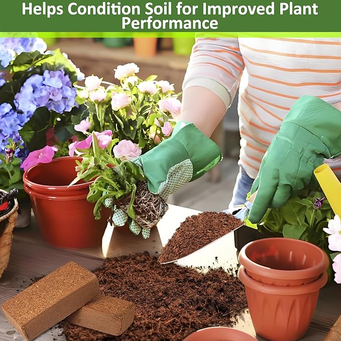 Legigo 6 Pack Premium Coco Coir Brick for Plants- 100% Organic Compressed Coconut Coir Bricks Starting Mix Coco Coir Fiber Coconut Husk for Planting Gardening Potting Soil Substrate Herbs