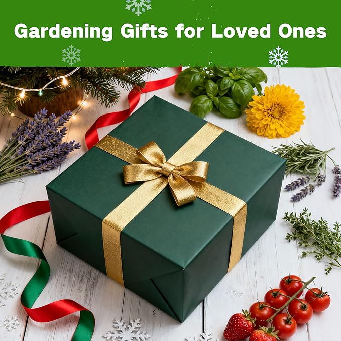 Lush&ampDew Year-Round USDA Zone 9 Seed Bank Gardening Gifts for Women Men 32 Varieties Non-GMO Heirloom Seeds of Vegetables Herbs Fruits Gift for Mom Dad Survival Seed Kit for Raised Garden Beds
