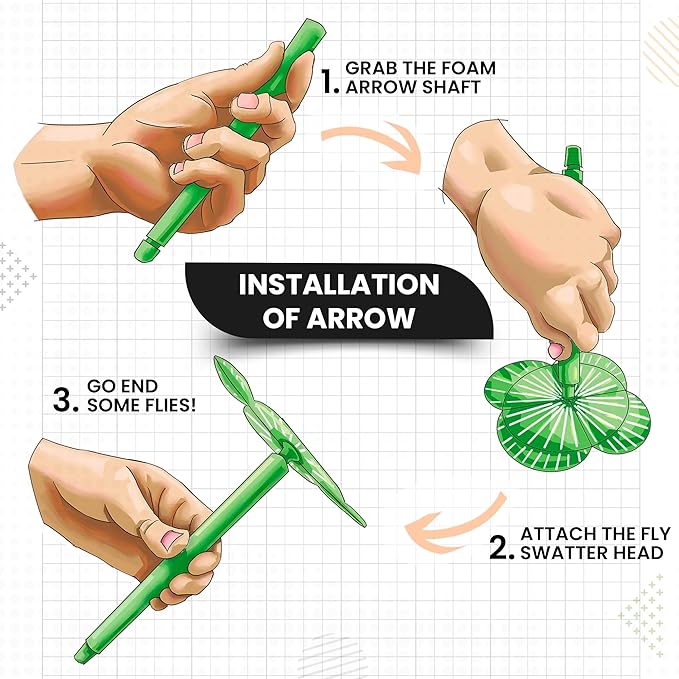 [2 Pack] Fly-X-Treme Fly Hunting Wooden Bug Gun Set – Accurate Fly Shooter with 2 Arrows