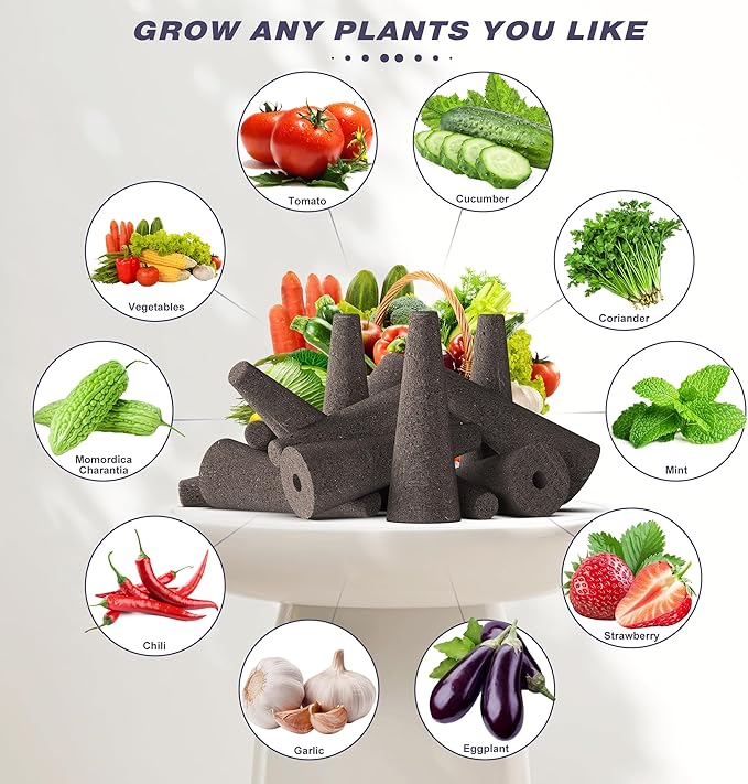 100 Pack Hydroponics Grow Sponges - Replacement Root Growth Sponge Seed Pods for Hydroponic Garden Indoor Growing System Seed Starter Sponges Pod Kit with 100 Labels and 1 Tweezers