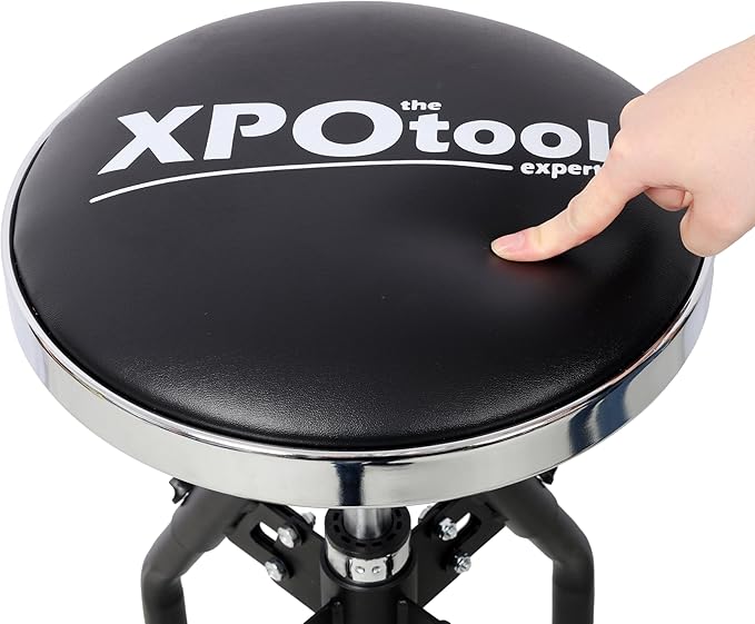 Heavy Duty Hydraulic Shop Stool with 360° Swivel Adjustable Mechanic Seat with Foot Rest 330LBS Capacity for Garage Workshop Industrial Use