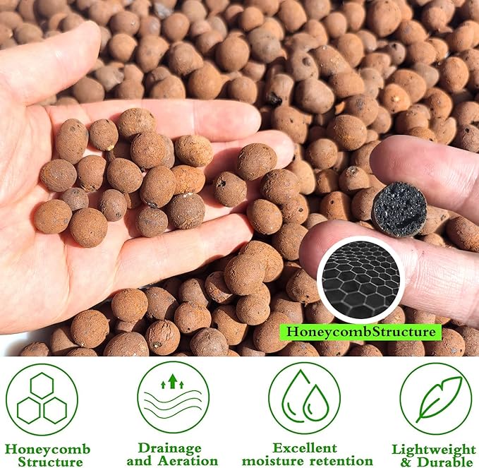 Voulosimi Clay Pebbles Hydroponic Rocks Organic Ceramsite Grow Media for HorticulturalOrchidsDrainage (12LB)