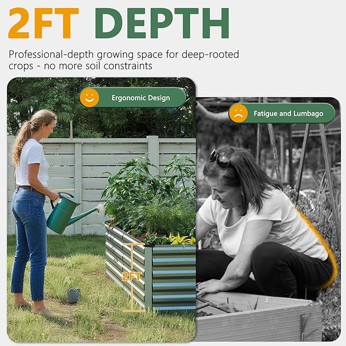 FOOWIN Raised Garden Bed with Arch Trellis for Climbing PlantsGalvanized Raised Garden BedPlanter Boxes Outdoor for Vegetables Flowers Herb478 Gallon Capacity Silver