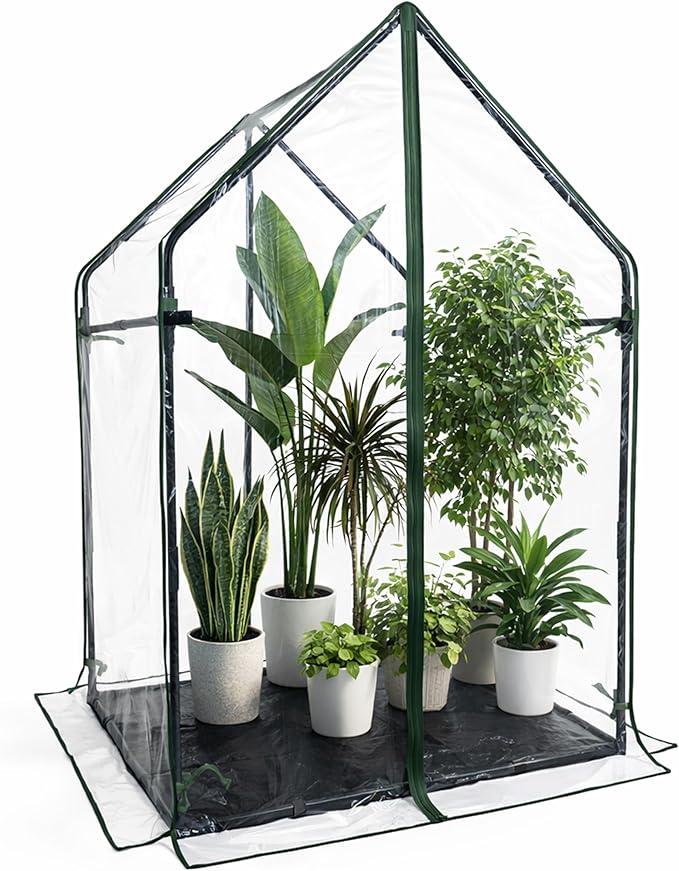 Gardzen Mini Greenhouse with Waterproof Bottom Portable Green House with Strong Metal Frame Small Green House for Outside and Inside Use36.2(L) x36.2(W) x59.5(H)