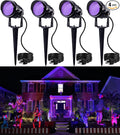 SUNVIE 4 Pack Black Light Spotlights 12W LED Outdoor Black Lights 120V Purple Lights for Glow Party Fluorescent Decorations