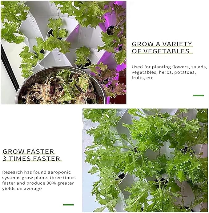 Hydroponics Growing Hydroponics Vertical Grow Kit Vertical Hydroponics Tower Planter Soilless Culture Growing Kit Aeroponics Growing Kit for Planting Vegetables Fruits140cm