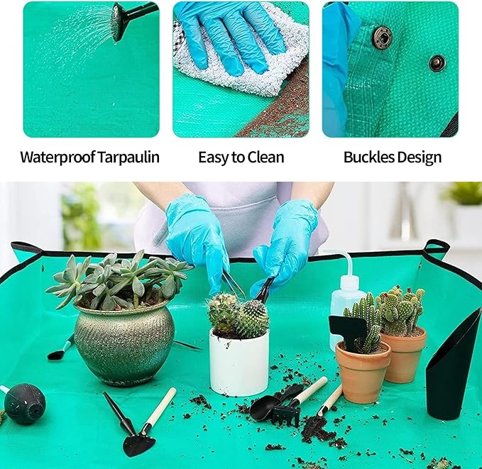Pack of 58 Succulent Tool Set - 25.9 Inch Indoor Plant Potting Mat with Storage Bag Garden Flowers Plant Transplanting Supplies Succulent Kit for Plant Care Gardening Gifts for Men &amp Women