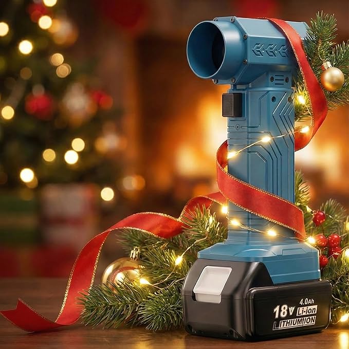 Cordless Turbo Dryer Blower for Car - Snow Blower Featuring a 10000mAh Battery Module Maximum Thrust of 1.8 lbs Lightweight Design Ideal for clearing Snow from lawns Gardens and Vehicles(Blue)