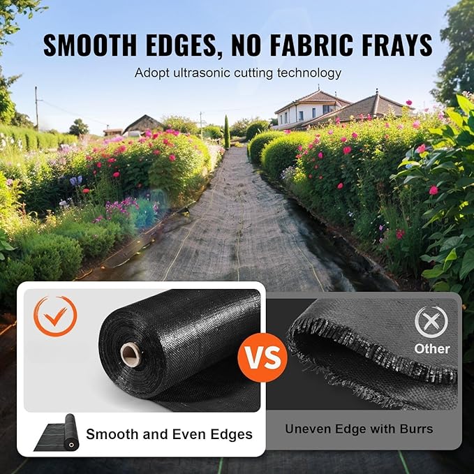 13FTx60FT Premium Heavy Duty Weed Barrier Landscape Fabric 5OZ Woven Geotextile Fabric Under Gravel High Permeability compatible with Weed Blocker Weed Mat Driveway FabricWeed Control Garden Cloth
