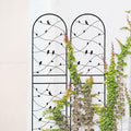 2 Pack 86.7 H Metal Garden Tall Trellis for Climbing Plants OutdoorLarge Heavy-Duty Outdoor Flower Plant 6-8 ft Support for Roses VinesRustproof Galvanized Powder-Coated Frame with Bird Decor