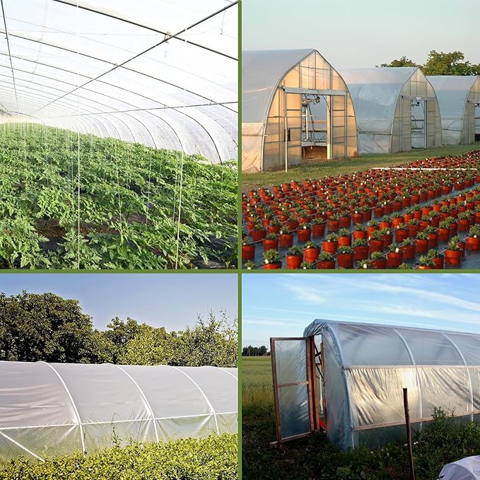 6 mil Clear Greenhouse Film UV Resistant Thickened Polyethylene Plastic Sheeting 10 x 50ft