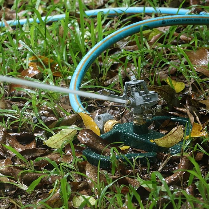 STYDDI Heavy Duty Impact Pulsating Sprinkler for Yard All Metal Adjustable Rotating Circular Impulse Lawn Sprinkler for Medium to Large Areas Lawn and Garden Coverage up to 5800 Sq. Ft