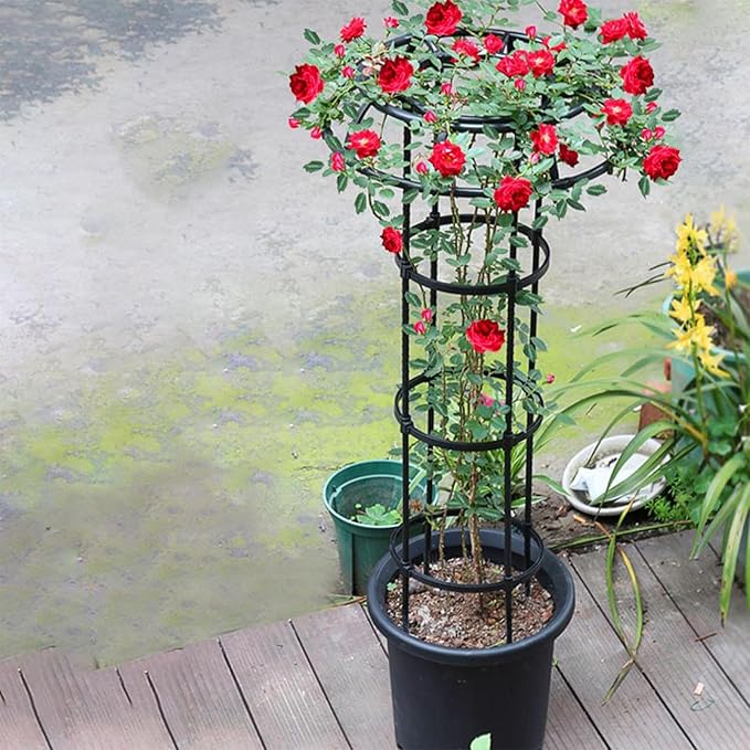 Garden Trellis for Climbing Plants Mushroom Top Round Trellis Vegetable Support Frame Sturdy Vine Plant Holder Outdoor Garden Accessory for Bean Cucumber Zucchini Grape Rose Clematis Flowers