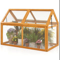 Wood Cold Frame Greenhouse Portable Raised Planter Bed Protection with Transparent Flip-top Roof Small Hot House for Balcony Garden Sunroom Indoor Outdoor (40”x21”x28”)
