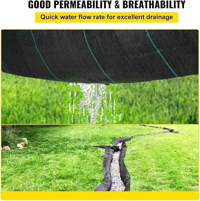 Weed Barrier Fabric Geotextile Fabric 12.5x30ft 3.5oz Woven PP Heavy Duty 600LB Tensile Strength for Landscaping Weed Barrier