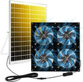 Solar Exhaust Fan for Chicken Coop &amp Powered Fan with 25W Solar Panel &amp 4-Pack High-Speed Brushless DC Fans Solar Shed Ventilation Fan for GreenhousesAttics Barns &amp Dog Houses