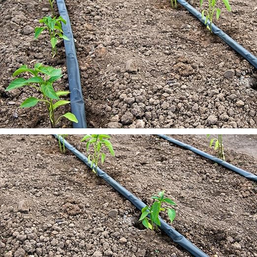 100ft 5/8 Drip Tape Irrigation Spacing 6 8 Mil Irrigation Line Automatic Irrigation Equipment for Garden Flower Patio Lawn - 0.53 GPH Flow Rate