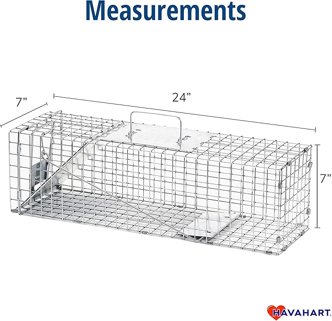 Havahart Medium 1-Door Humane Catch and Release Animal Trap for Rabbit Skunk Mink and Squirrel - Professional Style Live Catch Trap - 1078SR - Humane Capture and Release