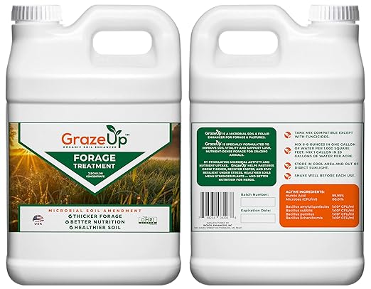 Graze Up Microbial Soil Amendment – Boosts Pasture &amp Forage Growth Improves Soil Health &amp Root Development – Made in USA