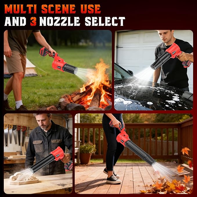 Cordless Leaf Blower for Milwaukee 18V Batteries(No Battery) Handheld Mini Turbo Blowers with 180°Rotatable Head 6-Speed Power Display Battery Powered Blower for Leaves/Dust/Garage/Lawn