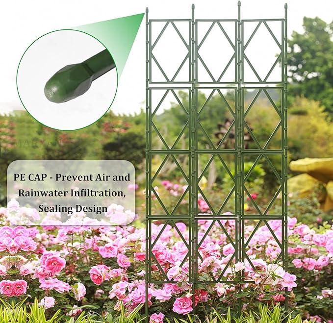 Outdoor Plant Trellis - Vegetables Flowers Vertical Climbing Plants Support Modern Geometric Garden Trellis Design Foldable Plant Trelli Green(W60xH220CM(2.0x7.2FT))