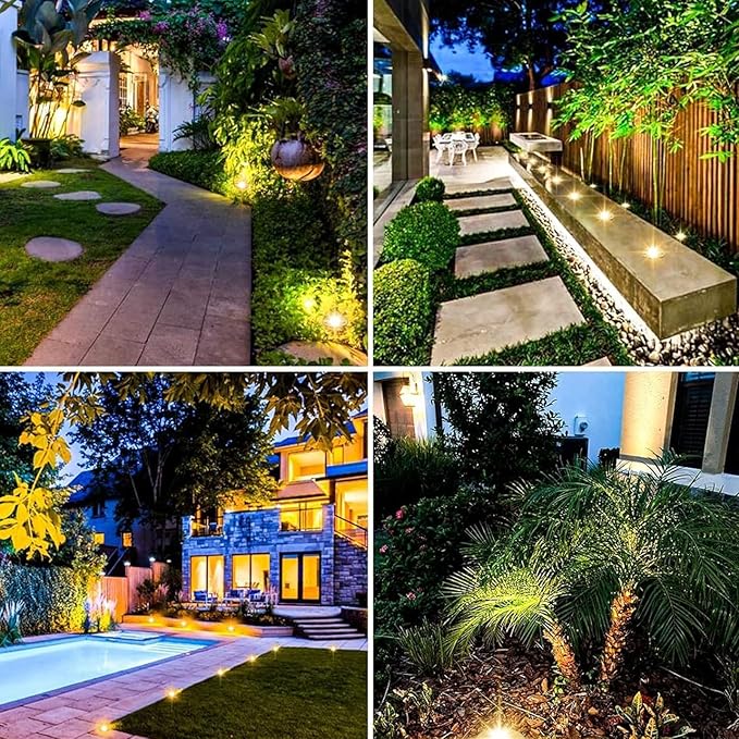 Underground Light LED - Round Ground Lighting Path Light 110vV AC IP67 Waterproof Recessed Spotlight Garden Landscape Courtyard Underground Lights Floor Lamp for Lawn/Terrace/Garden