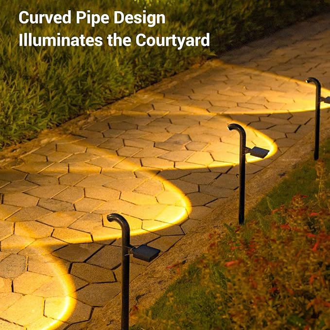 Diydeg Spot Lights 2pcs 23.2in Solar Outdoor Lights 800mAh Security Landscape Lights for Outside Garden Yard Pathway Driveways Patios Porches Easy Install Long Lasting (Warm Light)