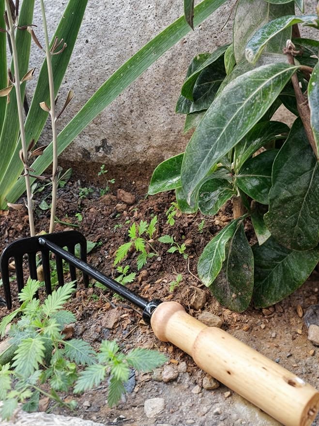 Handcrafted Garden Tools Set – Durable 8mm Axon Iron Spade Anchor &amp Harrow with 7 Gears Includes Adjustable Garden Shears Lightweight &amp Sturdy Tools for Gardening &amp Landscaping 4 Piece