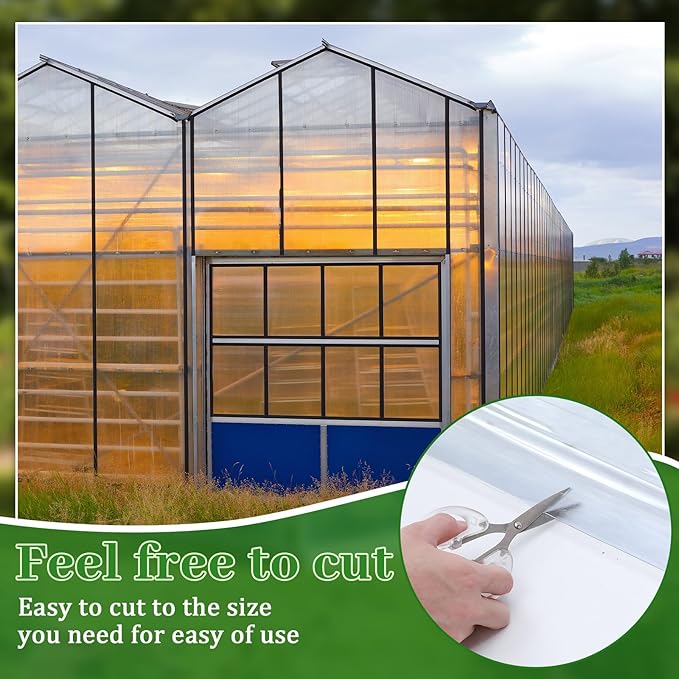 Pangda Polycarbonate Greenhouse Panel 32.81 x 3.28 ft Polycarbonate Roofing Sheet Clear UV Resistant Greenhouse Film Clear Insulation Covering Panel for Gardening Farming Agriculture Canopy
