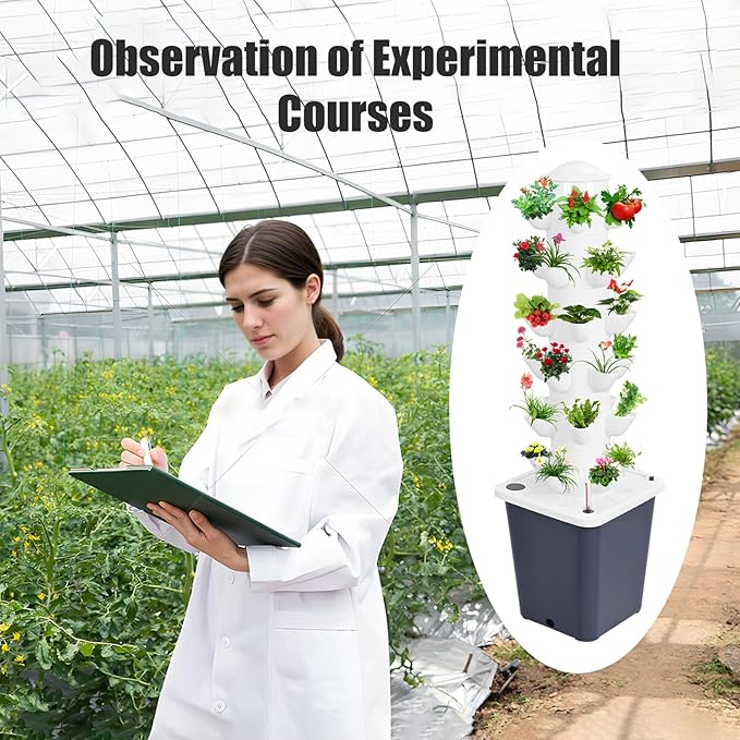 Hydroponics Growing System Kit 30-Plants Indoor Vertical Tower Garden System KitSmart Garden Hydroponic Germination Kit Vegetable Tower with Pump 30 Black 6-Layers