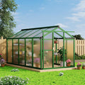 6x10 FT Greenhouse for Outdoors Aluminum Greenhouse with Quick Setup Structure and Roof Vent Polycarbonate Greenhouses Heavy Duty Large Walk-in Greenhouse for Winter Garden Backyard Patio Lawn