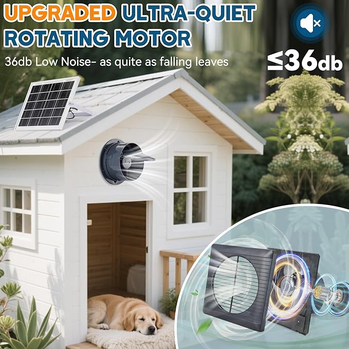 Solar Powered Exhaust Fan 25W Solar Panel+8 High Speed Solar Powered Fans Solar Exhaust Intake Fan Kit with Bracket Anti-backflow Valve Power Adapter Vent Fan for Shed Greenhouse Attic
