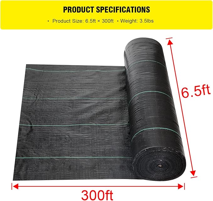 Driveway Fabric 6.5x300 ft - Commercial Weed Barrier Heavy Duty 3.5OZ Landscape Fabric for Road French Drain Erosion Control Construction Projects