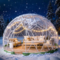 Garden Dome Tent 9.6/12/15 ft Outdoor Clear Bubble Tent for 2-8 Person All-Weather Geodesic Dome Greenhouse with Window &amp Door PVC Transparent Tent for Patio Camping Party