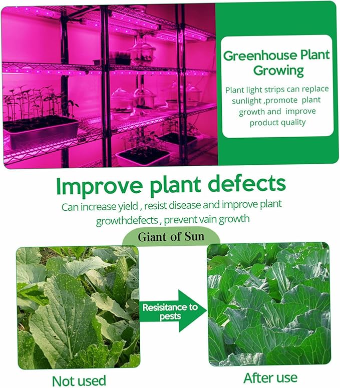 Solar Powered Grow Lights 16.4ft Plant Light Strip with Solar Panel Full Spectrum Grow Lights Heat Lamp for Outdoor Indoor Garden Greenhouse Supplies...