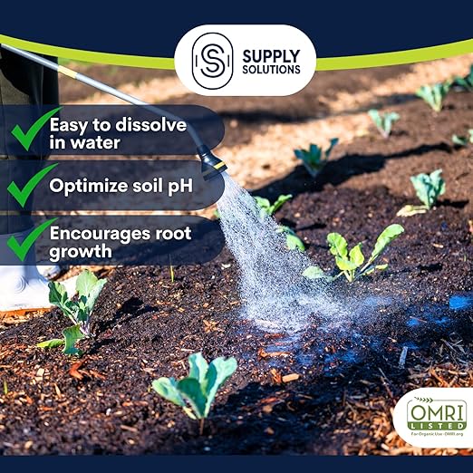 Supply Solutions Premium 97 Solution Grade Gypsum - Fast Acting Gypsum for Soil - Organic Calcium Sulfate Dihydrate - Gypsum Powder for Root Growth Lawns Mushroom Cultivation (5lbs)