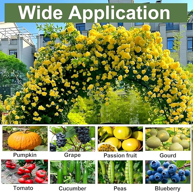 Garden Arch Trellis for Climbing Plants Outdoor 6.7 ft Height Large Tunnel Trellis Support for Vegetables Plant Cucumber Trellis for Garden Raised Bed Black