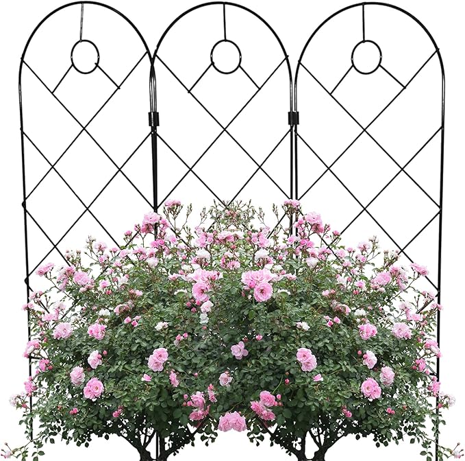 Garden Trellis for Climbing Plants for Climbing Plants Metal Rustproof Plant Support Trellis for Potted Plants for Climbing Plant Flower Rose Clematis Morning Glory Peony (3)