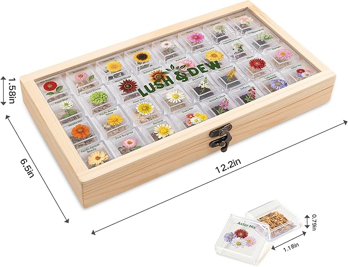 LUSH&ampDEW Zodiac Garden Seed Bank 12 Varieties Non-GMO USA-Sourced Heirloom Herb Flower Seeds with Moon Calendar Gardening Gift for Women Men Witchcraft Supplies Earth Sign (Taurus Virgo Capric